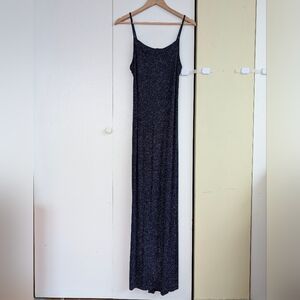 Jump Y2K Vintage Metallic Sparkle Navy Blue Maxi Slip Dress